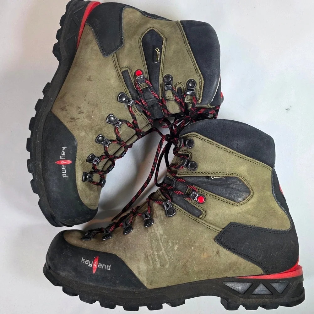 Kayland Maniva GTX Olive Green Hiking Boots Mens 11.5 Gore-Tex Vibram EU 45